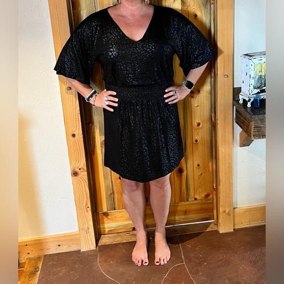 White House Black Market Black Leopard Print Dress - Picture 4 of 7